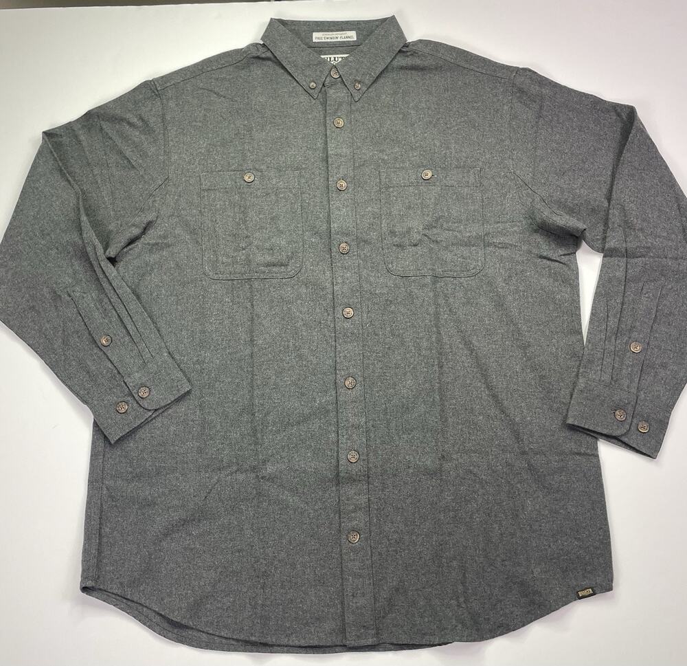 Duluth Trading Free Swinging Flannel XLT Men’s Grey Button Shirt NWT